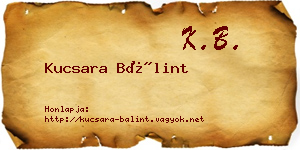 Kucsara Bálint névjegykártya