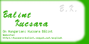 balint kucsara business card